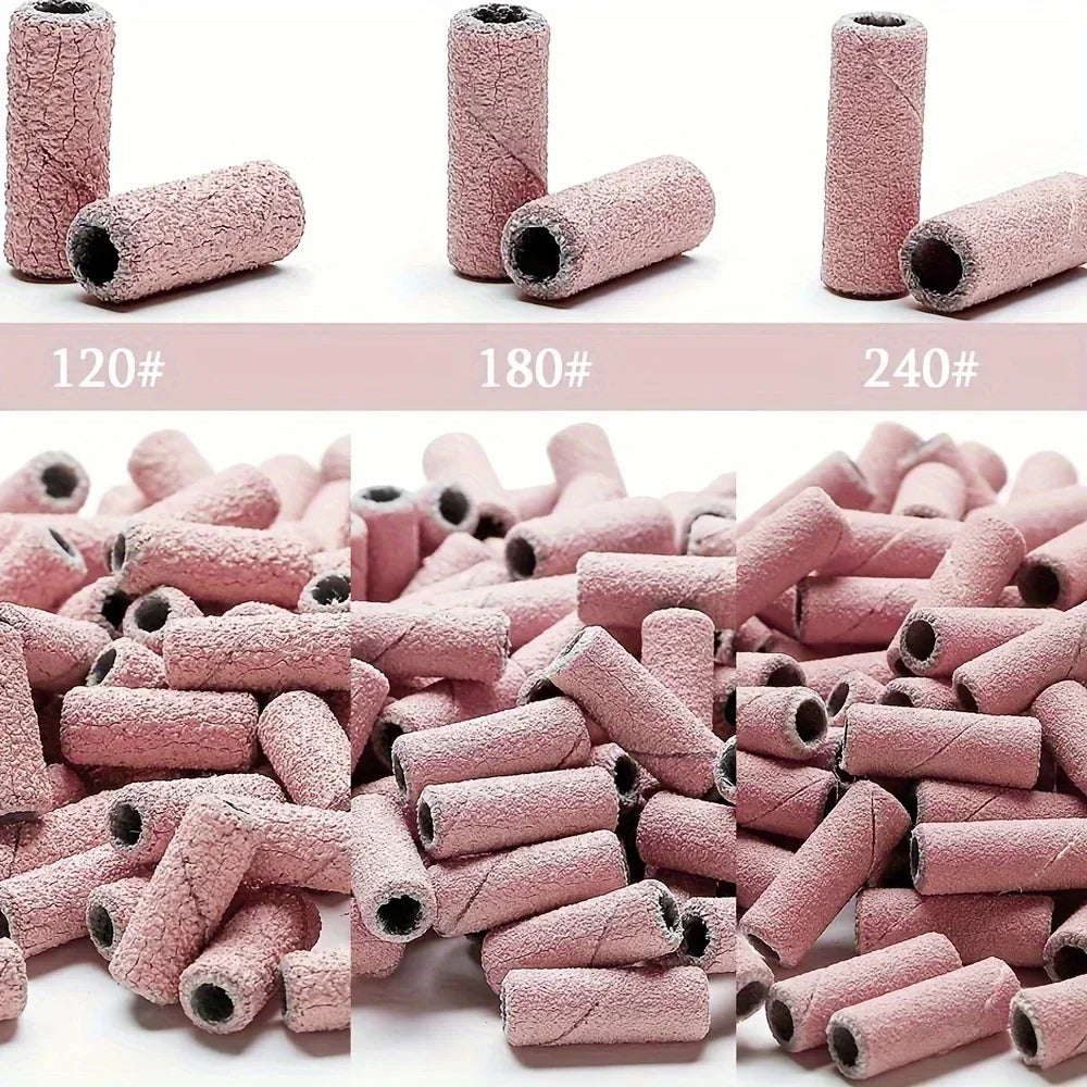 100Pcs Professional Nail Drill Sanding Bands, Bits for Manicure and Pedicure Tools