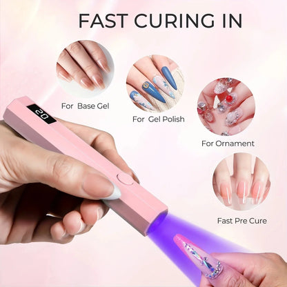 Mini UV Nail Lamp with LED Display Rechargeable Fast Gel Nail Drying Lamp