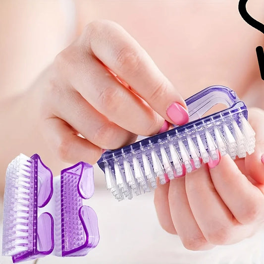 Plastic Nail Scrub Brush with Handle