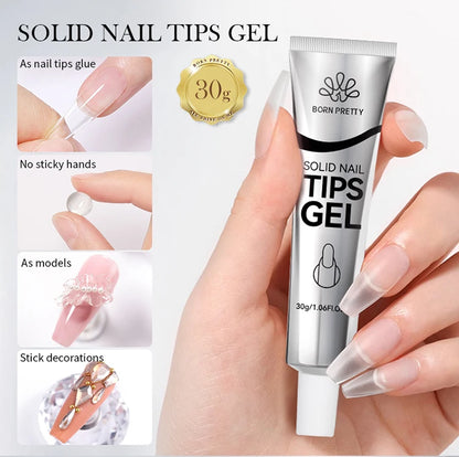 BORN PRETTY 30ml Solid Nail Tips Gel with 24Pcs
