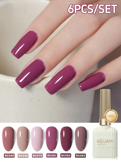 XEIJAYI 6pc 15ML Gel Nail Polish Set