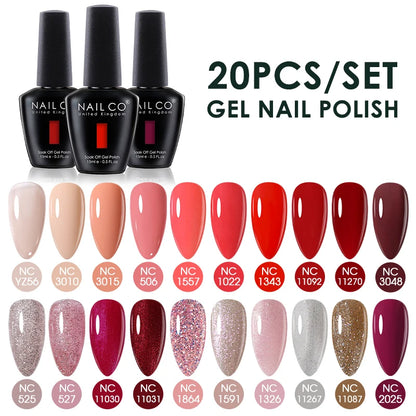 NAILCO 15ml 20/30pcs Gel Nail Polish Set
