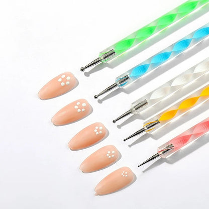 5pc Set Double Headed Nail Dotting Tool
