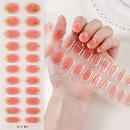 14pc Transparent Semi Cured Gel Nail Strips Nail Strengthening