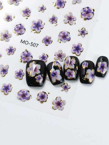 5D Floral Nail Stickers Self-Adhesive