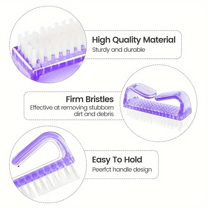 Plastic Nail Scrub Brush with Handle