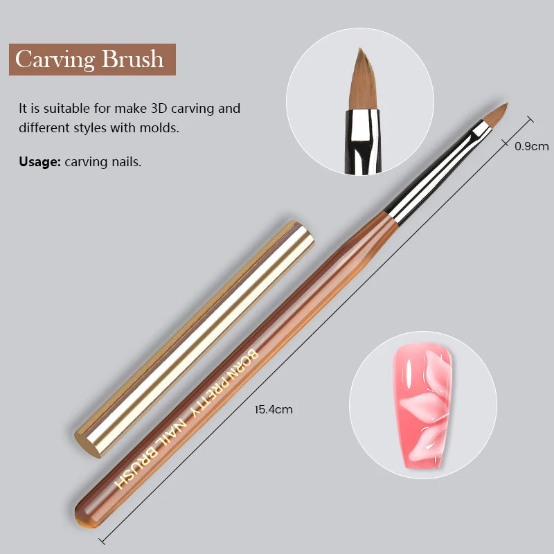 BORN PRETTY Nail Art Brush 9 Sizes  Nail Art Manicure Tool