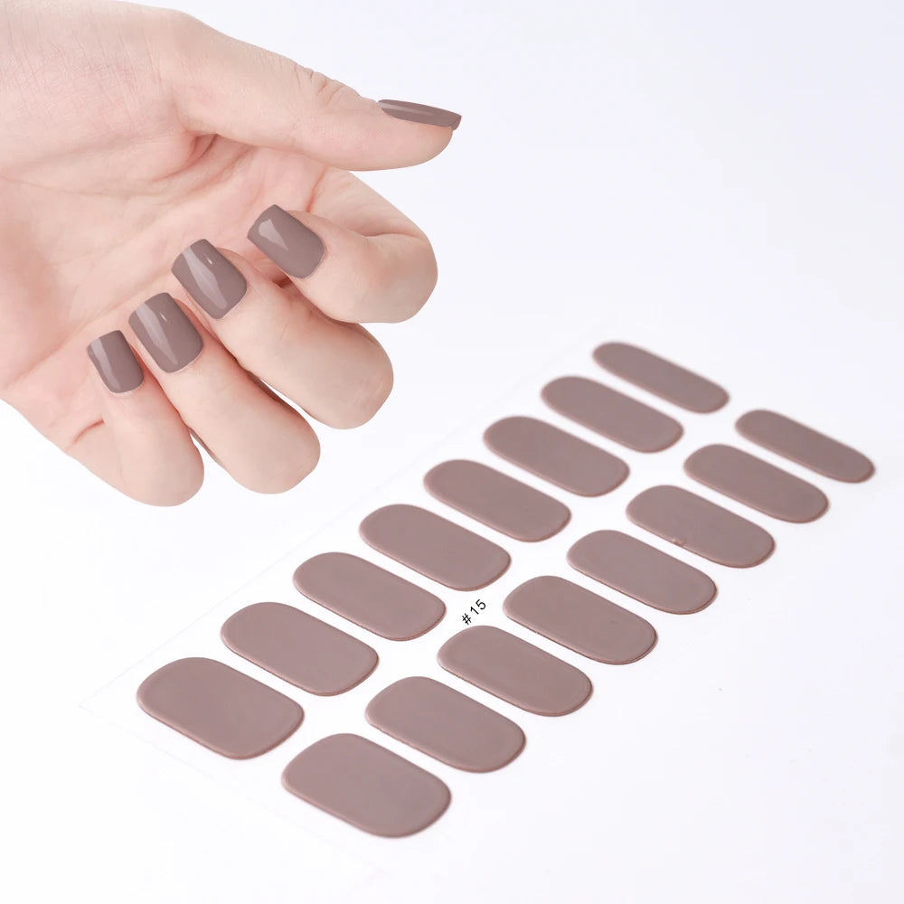 16 Tips/pcs Semi Cured Gel Nail Strips