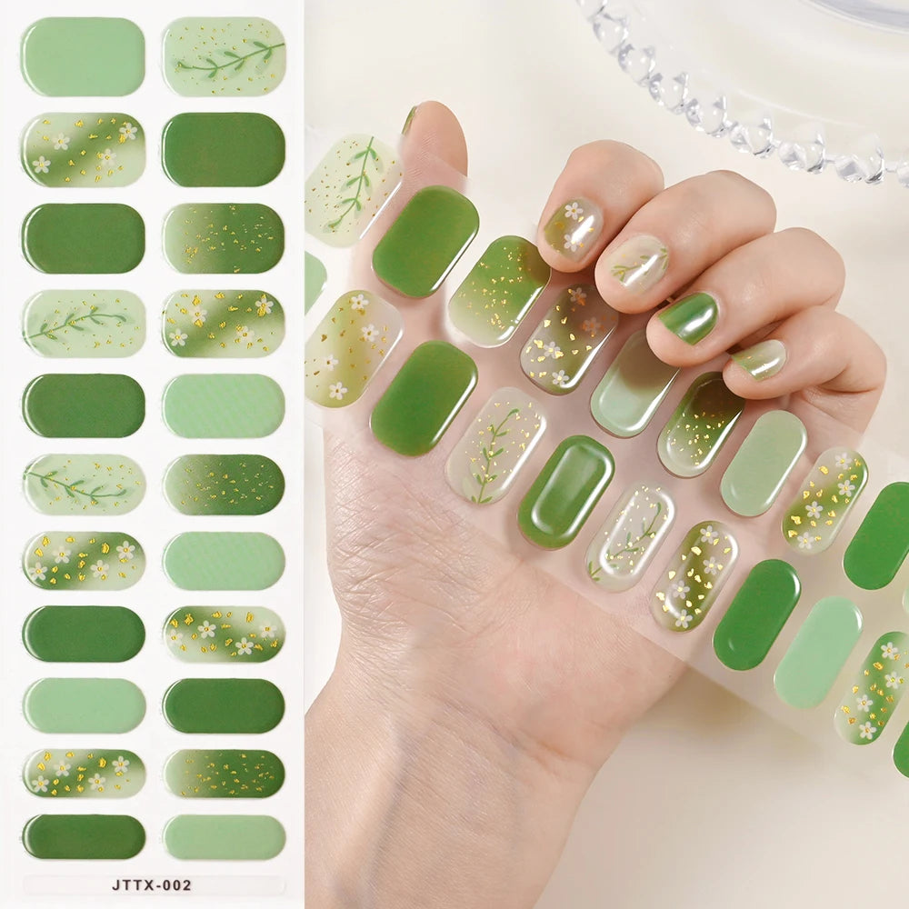 14pc Transparent Semi Cured Gel Nail Strips Nail Strengthening