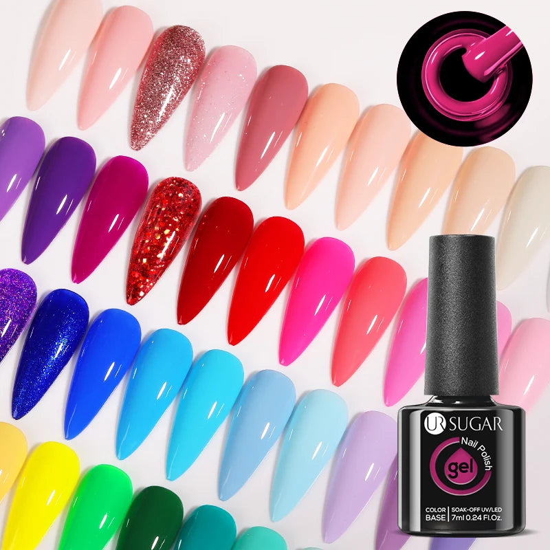 UR SUGAR 7ml Glass Bottle Color Gel Nail Polish Semi-permanent