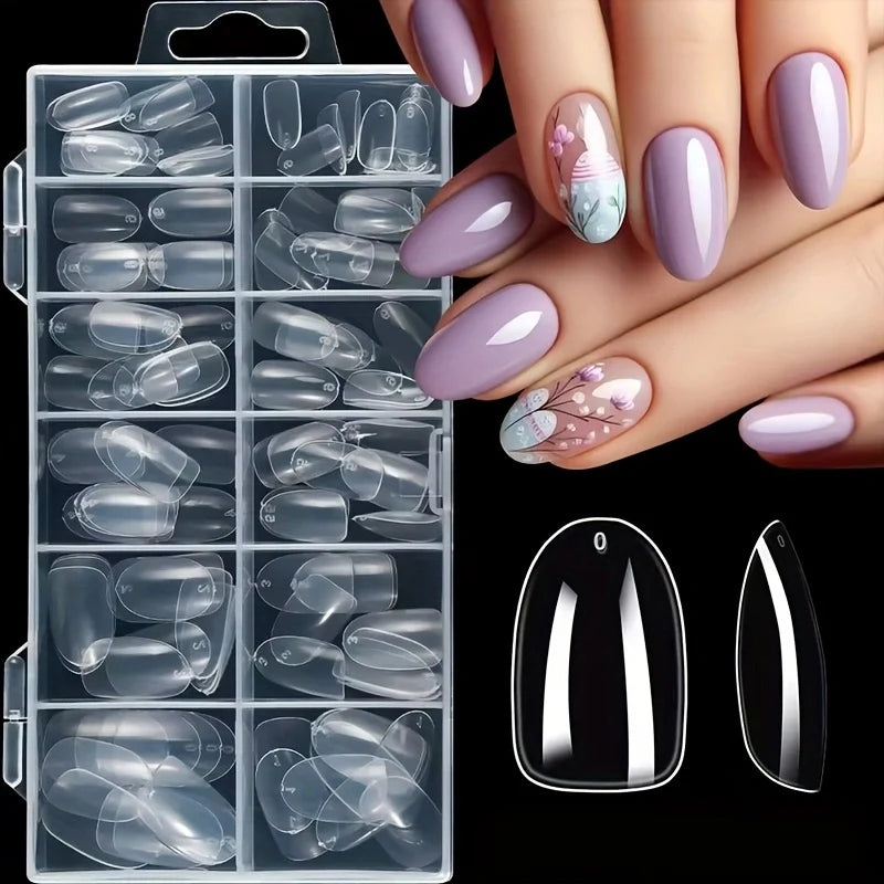 120 Pieces of Transparent Coffin/Almond/Fine High Heels/Square
