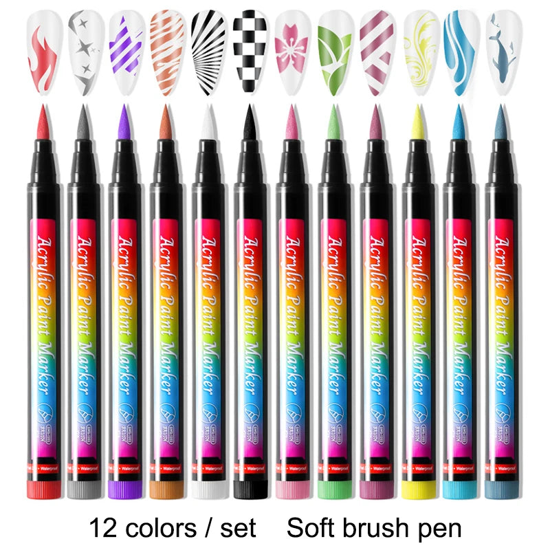 1 Set Nail Art Drawing Pen DIY 3D Abstract Line for Nail Art
