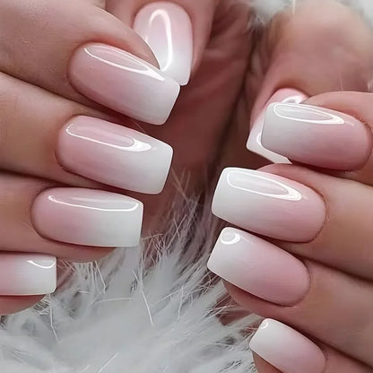 Glossy Press on French Nail Tips