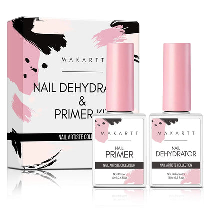 Makartt 2Pcs Gel Nail Polish Nail Prep Dehydrate & Bond Primer 15ml