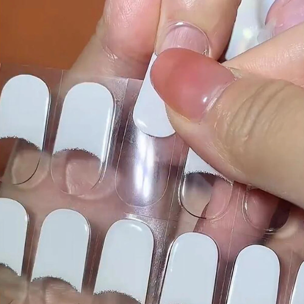 Transparent Semi Cured Gel Nail Strips Clear Nail Strengthening
