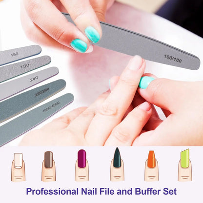 Professional Nail File and Buffer Set 6Pcs