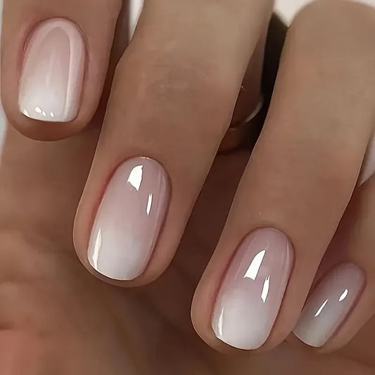 Glossy Press on French Nail Tips