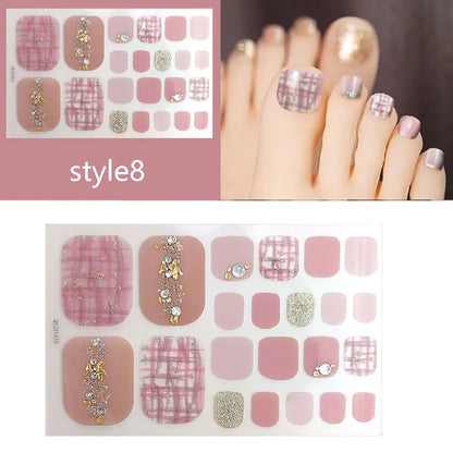 22pc Semi-Cured Gel Toe Nail Strips