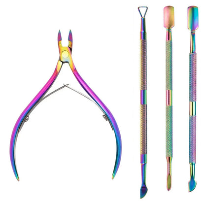 4 Pcs/Set Professional Stainless Steel Nail Care Manicure Kits