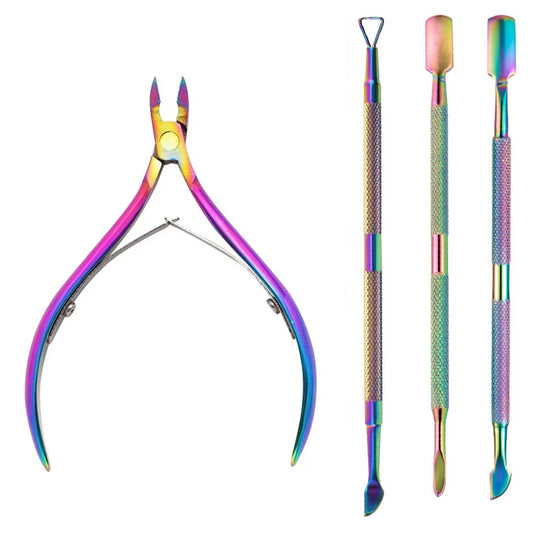 4 Pcs/Set Professional Stainless Steel Nail Care Manicure Kits