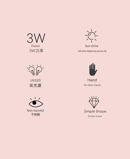 Portable 3W 3 LED Nail Dryer Lamp UV LED Nail Light