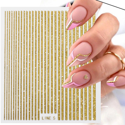 Gold 3D Nail Stickers