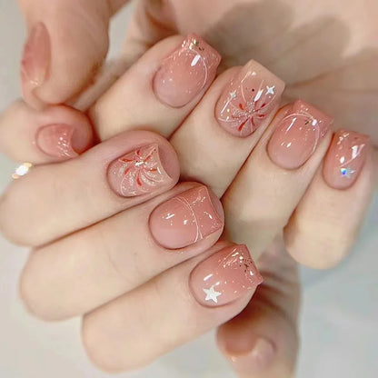 Glossy Press on French Nail Tips