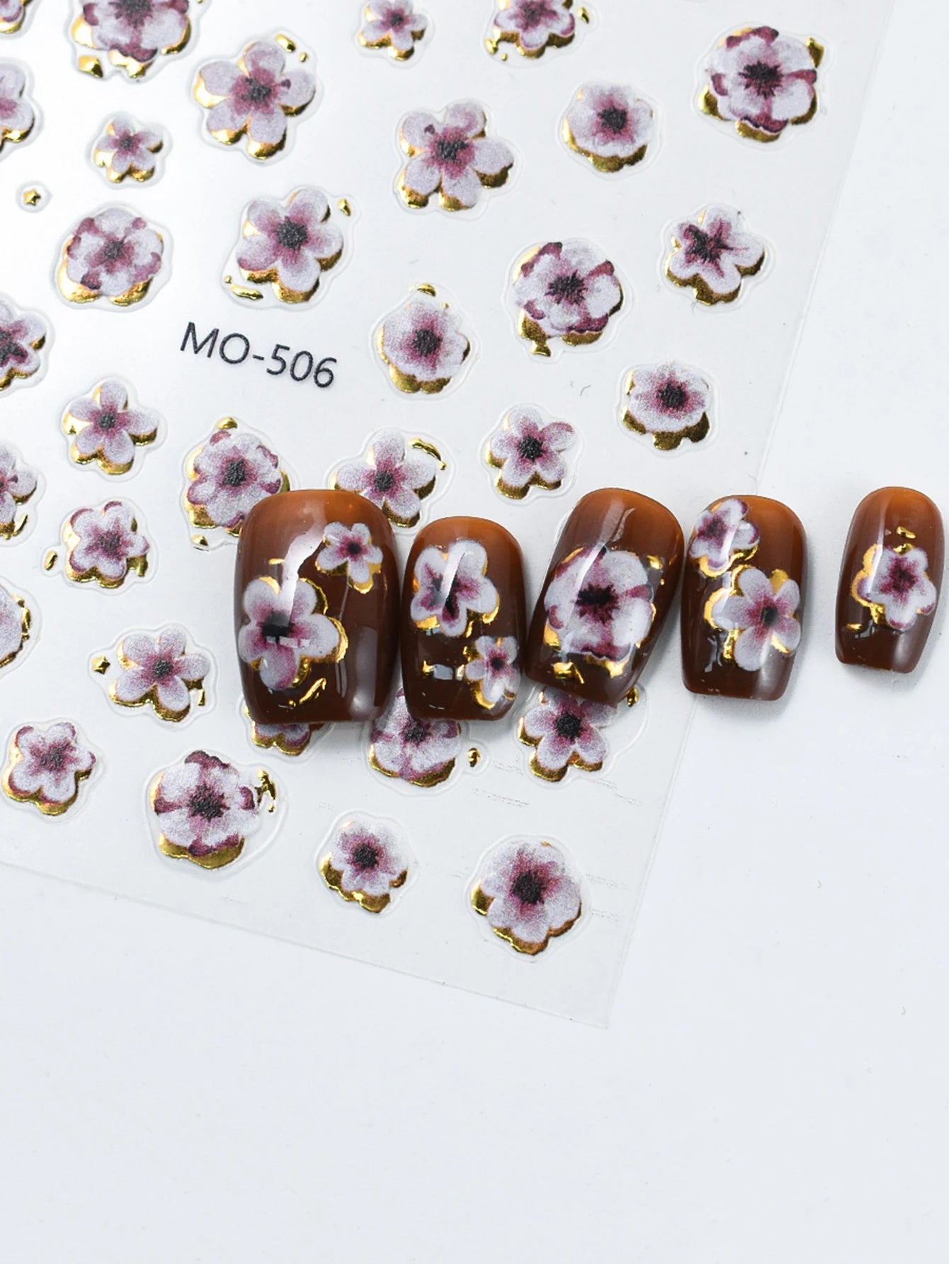5D Floral Nail Stickers Self-Adhesive