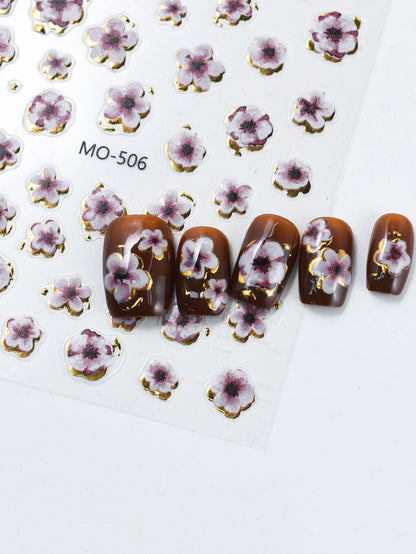 5D Floral Nail Stickers Self-Adhesive