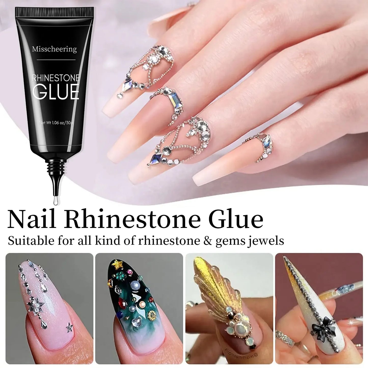 30g Nail Rhinestone Glue for Nails Super Strong