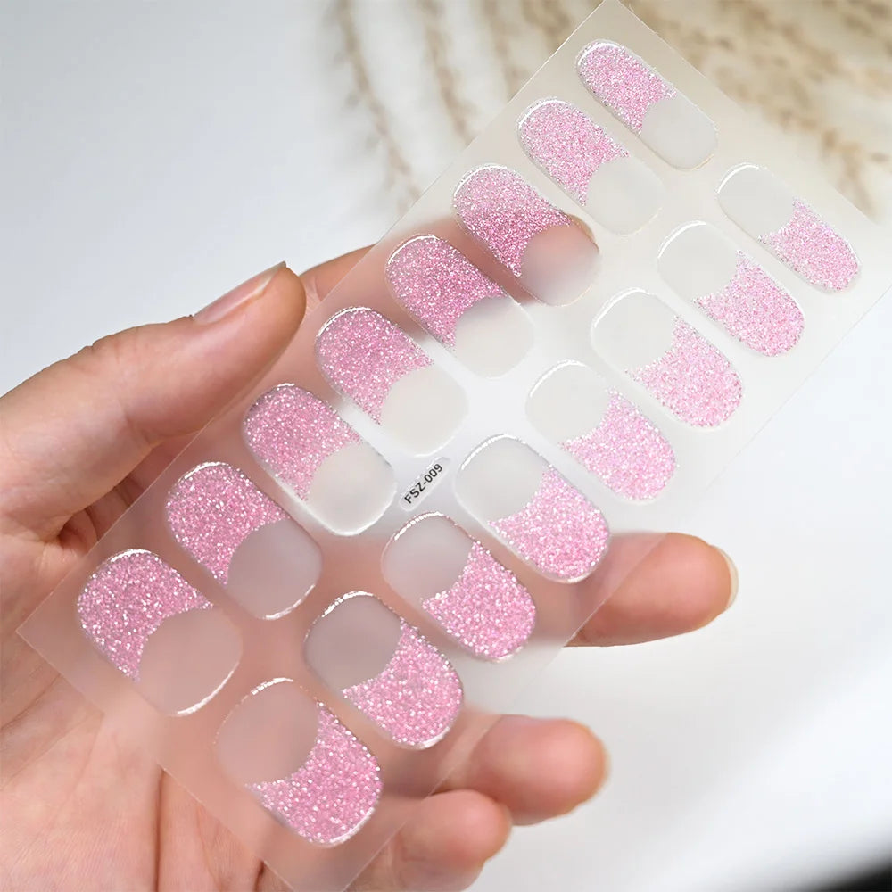 Transparent Semi Cured Gel Nail Strips Clear Nail Strengthening