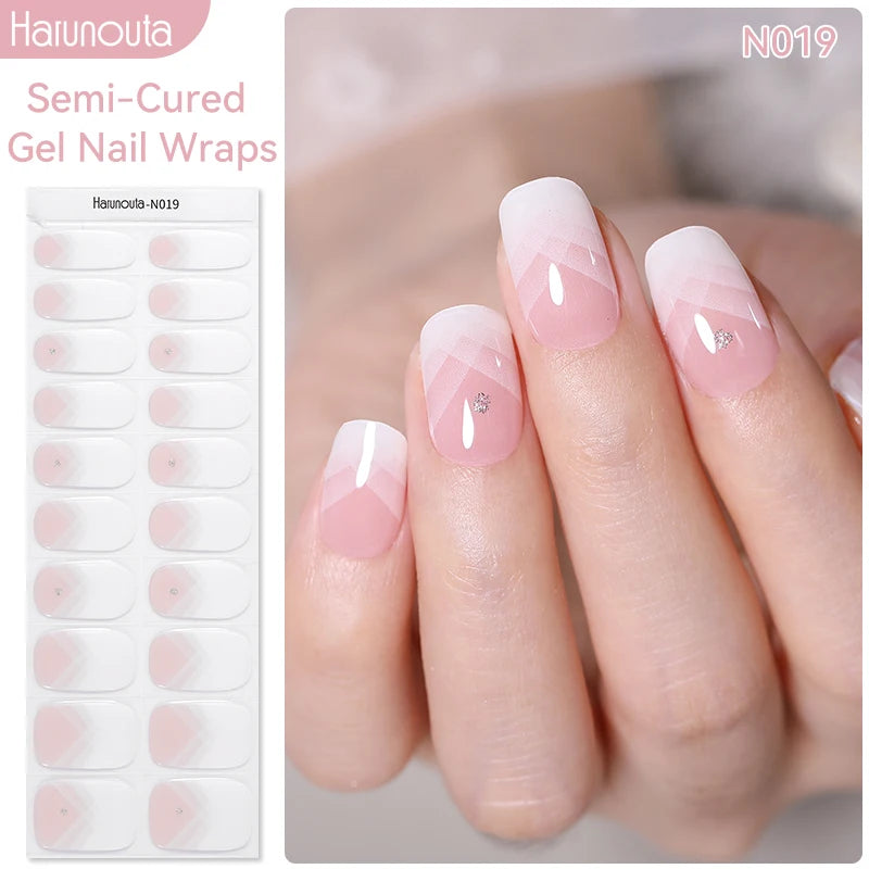 1 Sheet White French Semi-Cured Gel Nail Strips