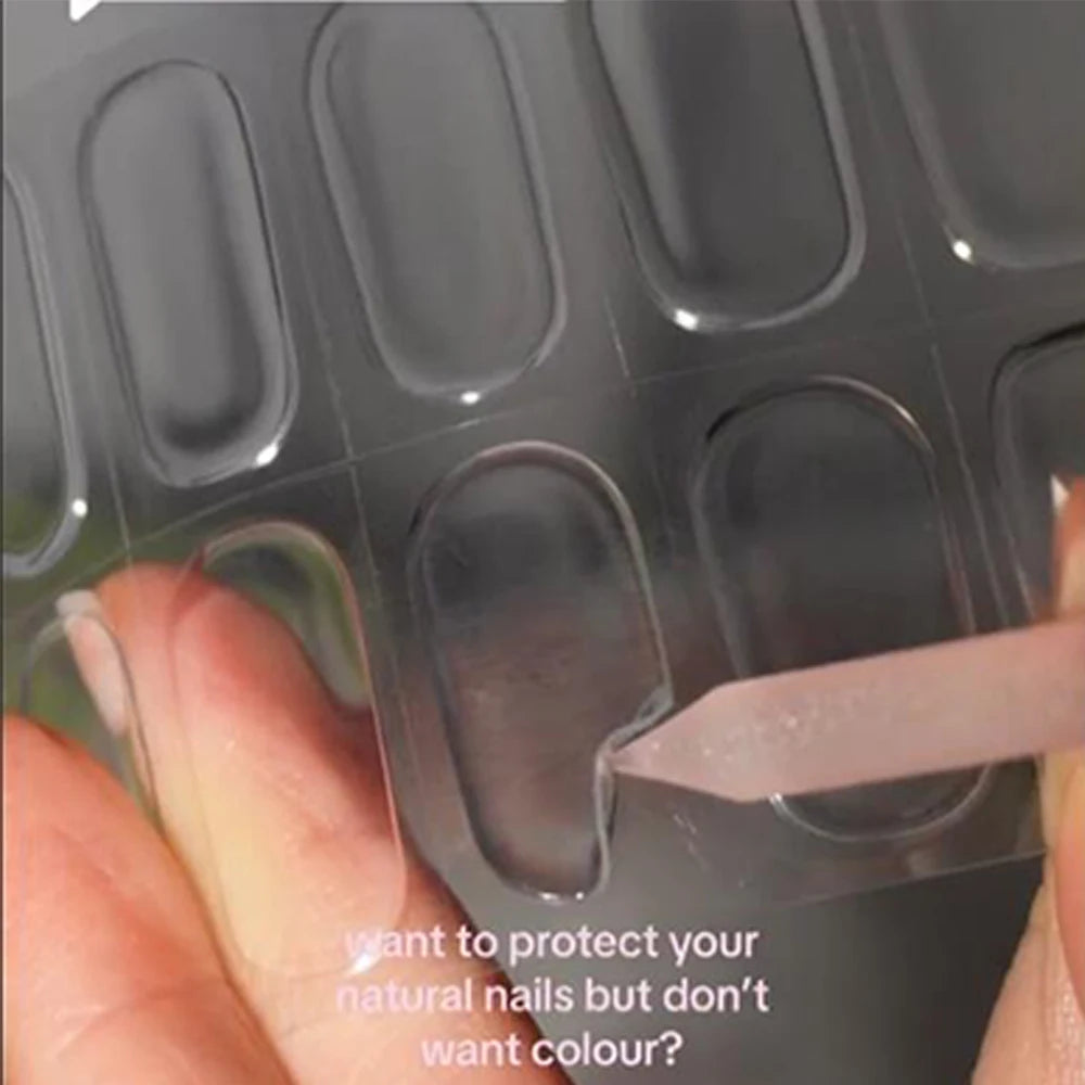 Transparent Semi Cured Gel Nail Strips Clear Nail Strengthening