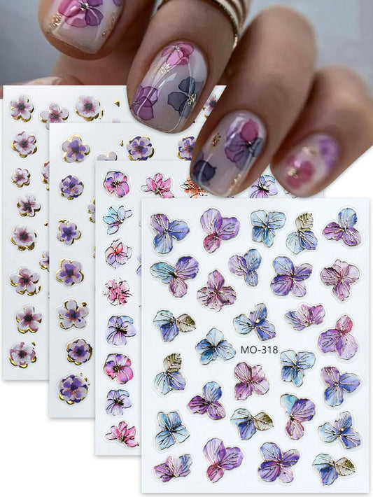 5D Floral Nail Stickers Self-Adhesive
