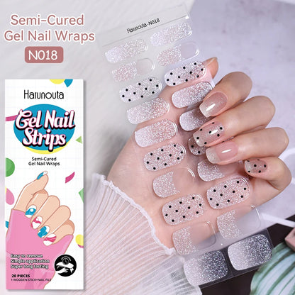 1 Sheet White French Semi-Cured Gel Nail Strips
