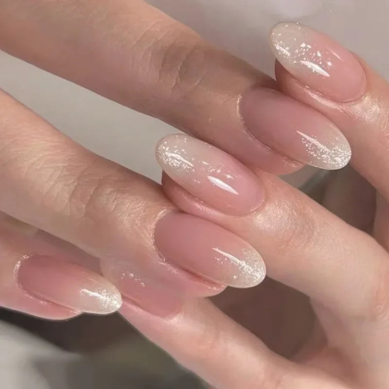 Glossy Press on French Nail Tips