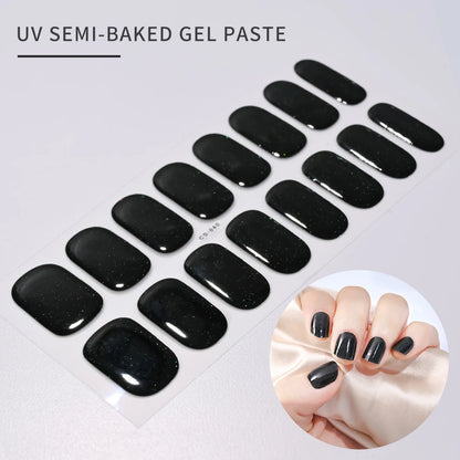 14pc Transparent Semi Cured Gel Nail Strips Nail Strengthening