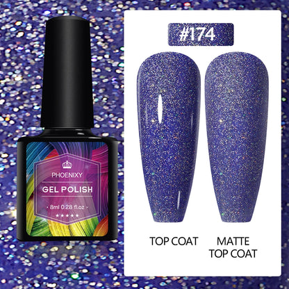 UV LED Gel Nail Polish 70 Colors Glitter 7ml