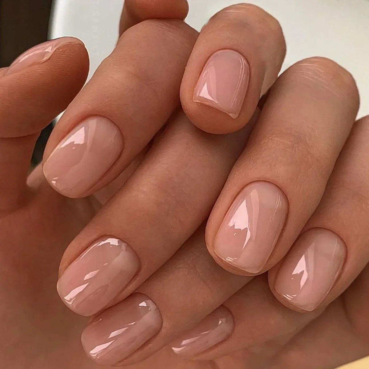 Glossy Press on French Nail Tips