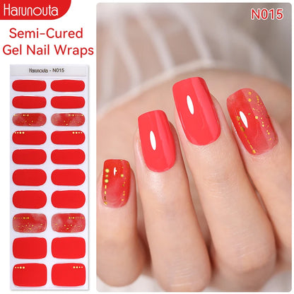 1 Sheet White French Semi-Cured Gel Nail Strips