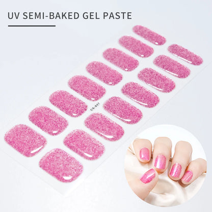 14pc Transparent Semi Cured Gel Nail Strips Nail Strengthening