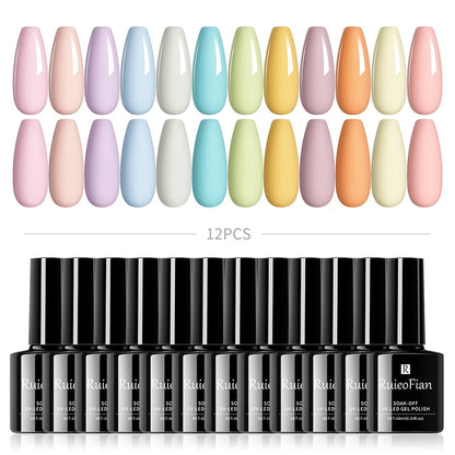 XEIJAYI 12pcs Macaron Gel Nail Polish