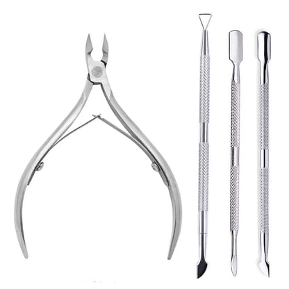 4 Pcs/Set Professional Stainless Steel Nail Care Manicure Kits