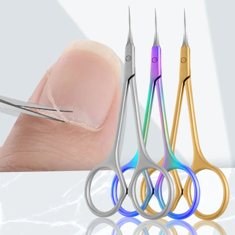 Stainless Steel Cuticle Manicure Curved Tip Scissor