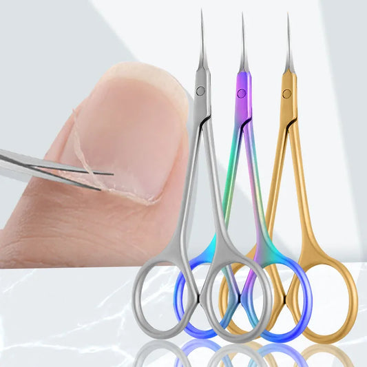 Stainless Steel Cuticle Manicure Curved Tip Scissor