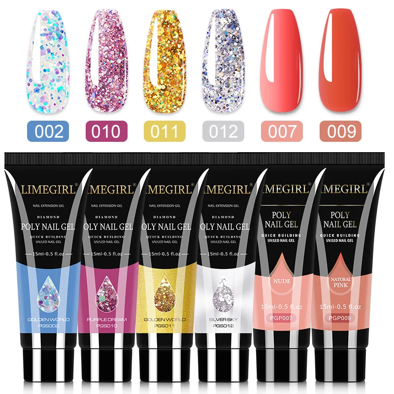 Poly Nail Gel Set of  8/6/4 PCS Poly UV Gel Set