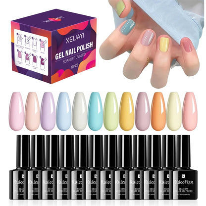 XEIJAYI 12pcs Macaron Gel Nail Polish