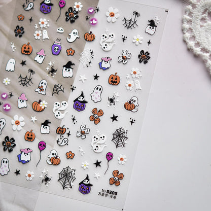 5D Halloween Nail Stickers Self Adhesive