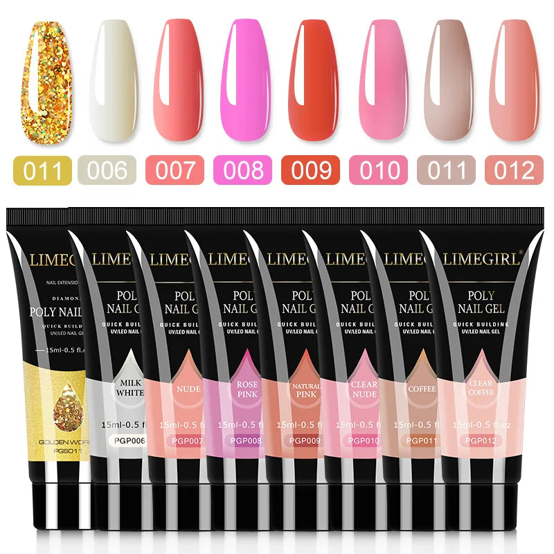Poly Nail Gel Set of  8/6/4 PCS Poly UV Gel Set
