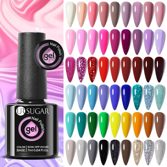 UR SUGAR 7ml Glass Bottle Color Gel Nail Polish Semi-permanent